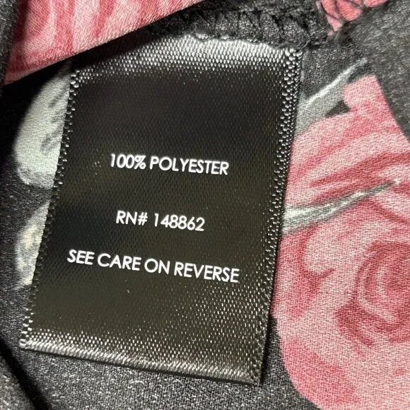 Torrid 2 Top 2X Black Floral Georgette Bow Tie Blouse Birds Sheer Romantic Boho - Picture 5 of 10